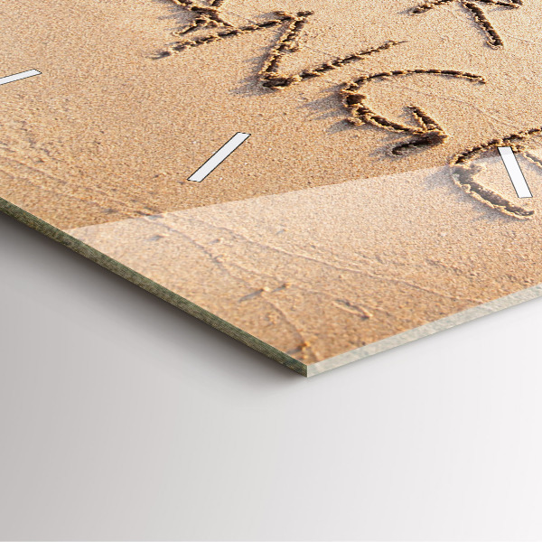 Ceas pătrat de perete din sticlă Citat de plajă