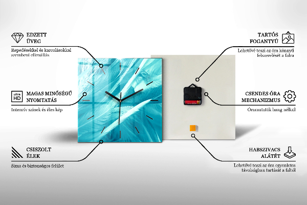 Ceas pătrat de perete din sticlă Hartă și nume de țară