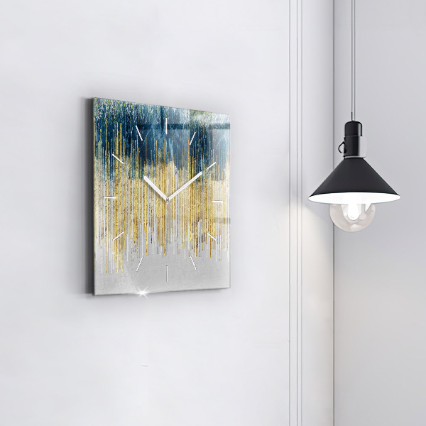 Ceas pătrat de perete din sticlă Model decorativ și auriu