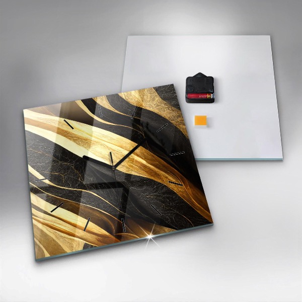 Ceas pătrat de perete din sticlă Abstracție elegantă