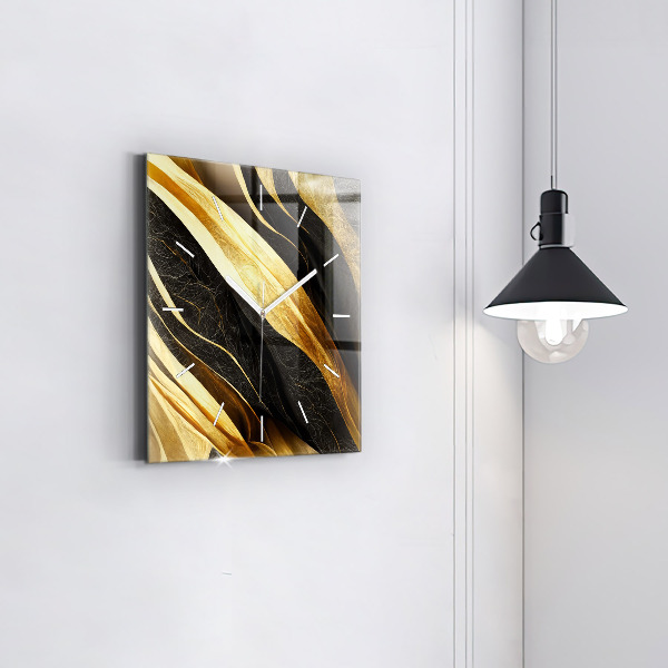 Ceas pătrat de perete din sticlă Abstracție elegantă