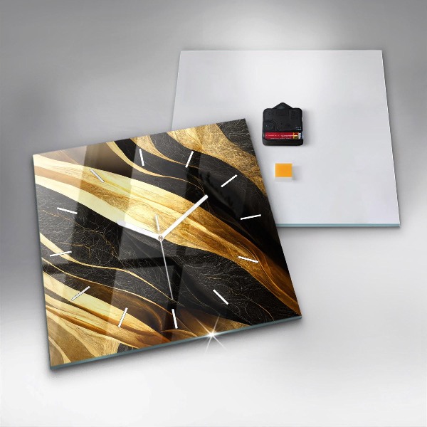 Ceas pătrat de perete din sticlă Abstracție elegantă
