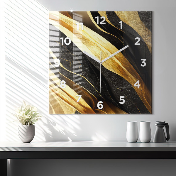 Ceas pătrat de perete din sticlă Abstracție elegantă