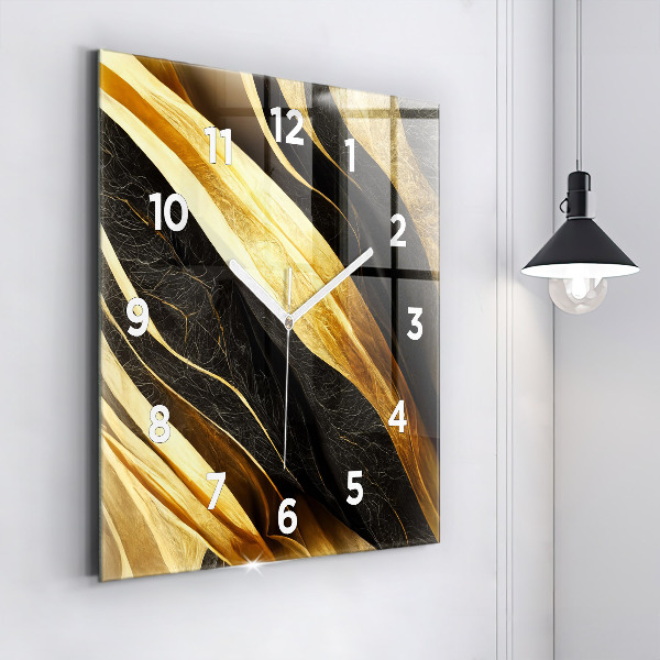 Ceas pătrat de perete din sticlă Abstracție elegantă
