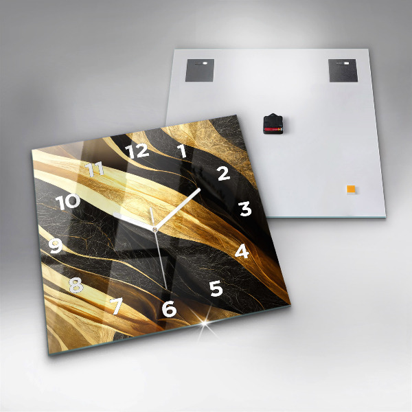 Ceas pătrat de perete din sticlă Abstracție elegantă