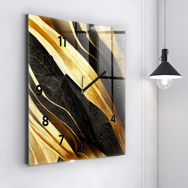 Ceas pătrat de perete din sticlă Abstracție elegantă