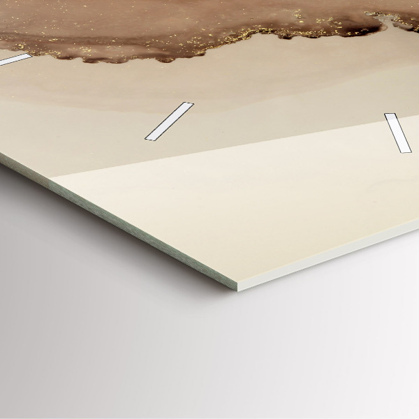 Ceas pătrat de perete din sticlă Artă modernă bej