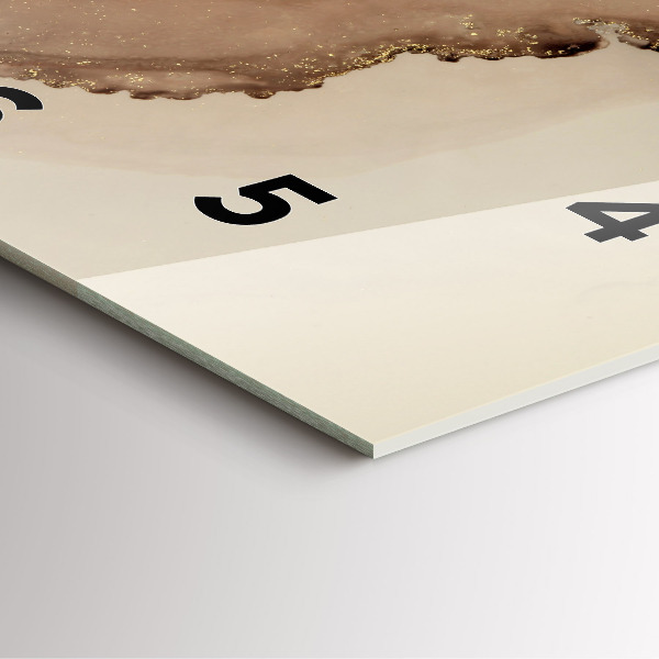 Ceas pătrat de perete din sticlă Artă modernă bej