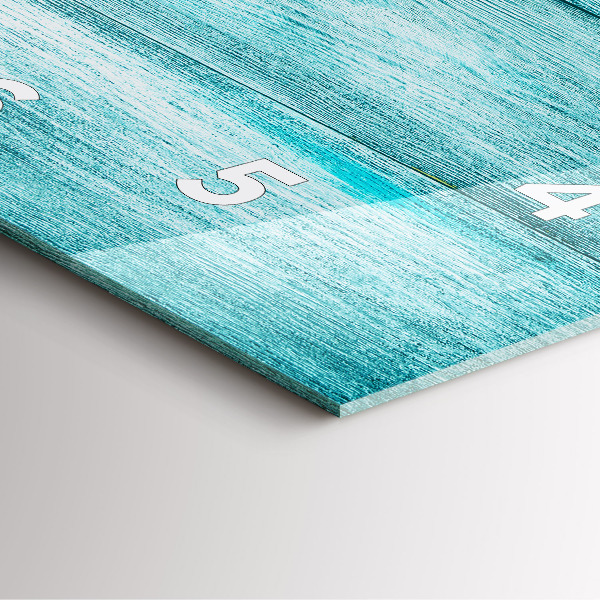 Ceas pătrat de perete din sticlă Lemn vechi albastru