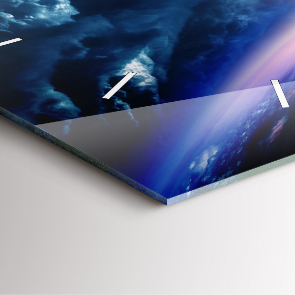 Ceas pătrat de perete din sticlă Galaxie mare