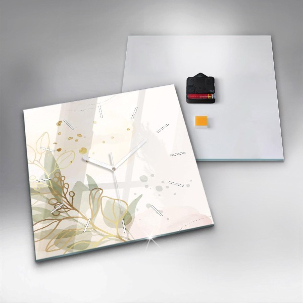 Ceas pătrat de perete din sticlă Abstracția pastelului