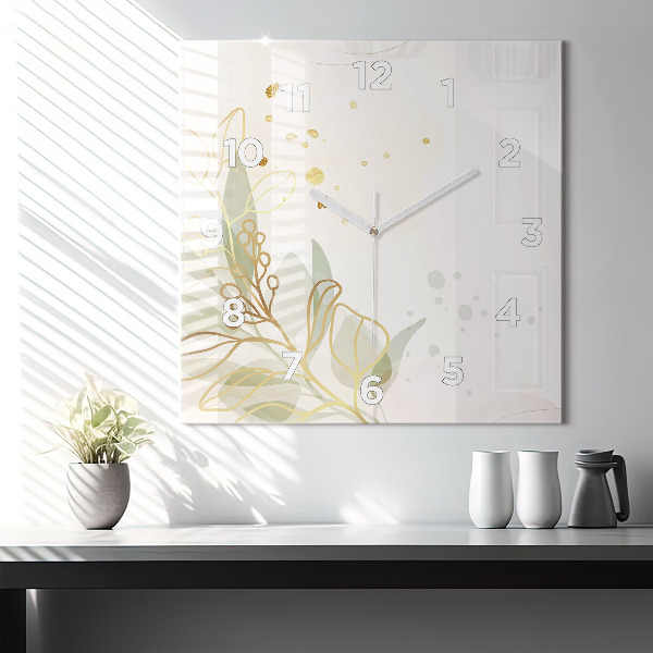 Ceas pătrat de perete din sticlă Abstracția pastelului