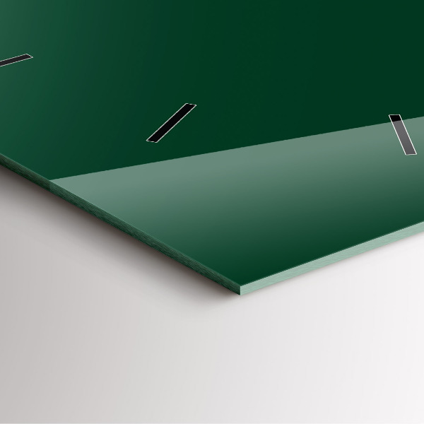 Ceas pătrat de perete din sticlă Culoare verde sticla