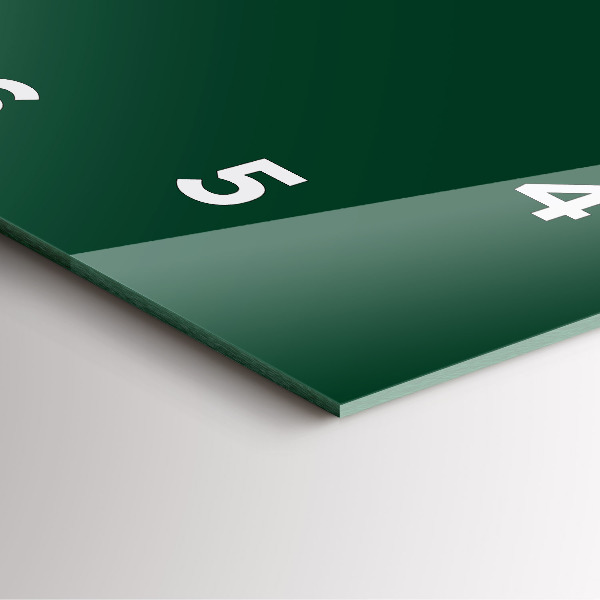 Ceas pătrat de perete din sticlă Culoare verde sticla