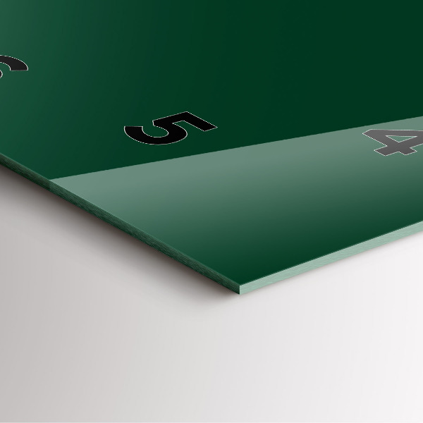 Ceas pătrat de perete din sticlă Culoare verde sticla