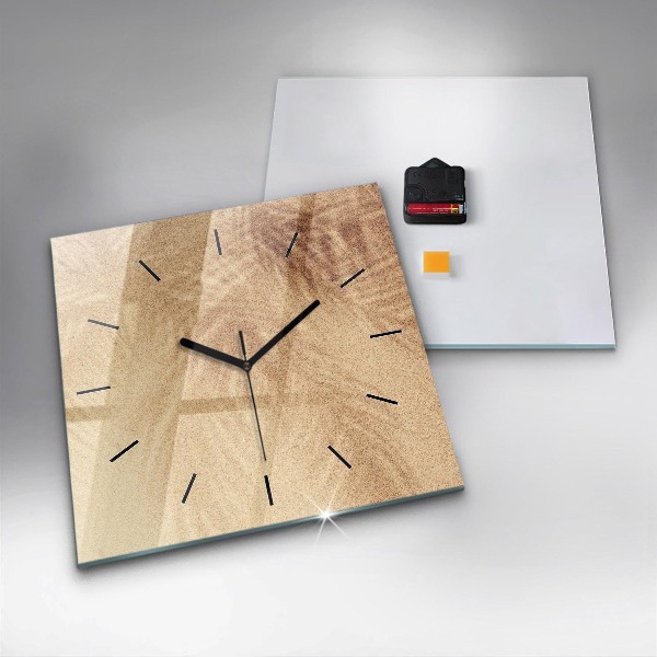 Ceas pătrat de perete din sticlă Abstracția aurie