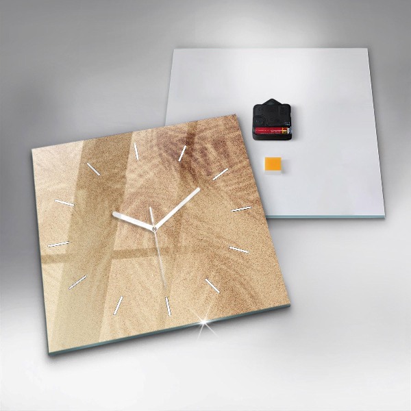 Ceas pătrat de perete din sticlă Abstracția aurie