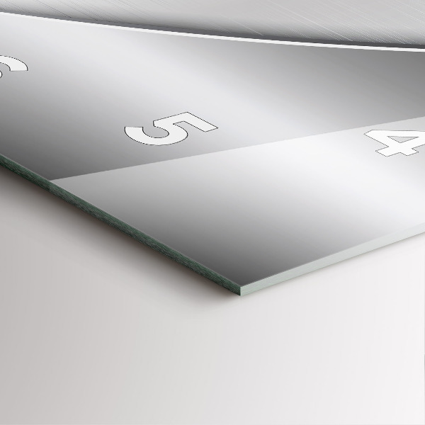 Ceas pătrat de perete din sticlă Model argintiu