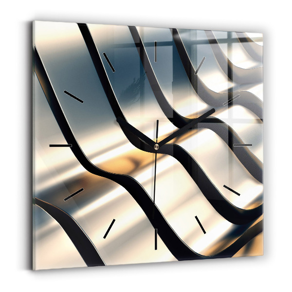 Ceas pătrat de perete din sticlă Model argintiu