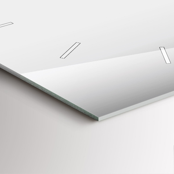 Ceas pătrat de perete din sticlă Abstracția argintului