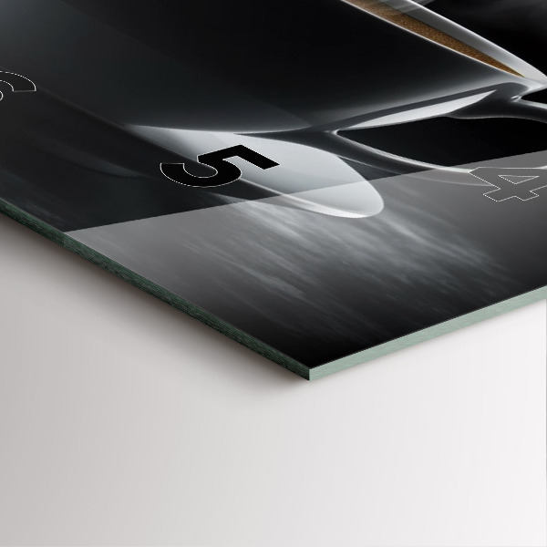 Ceas pătrat de perete din sticlă O ceașcă de cafea neagră