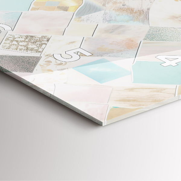 Ceas pătrat de perete din sticlă Placi colorate