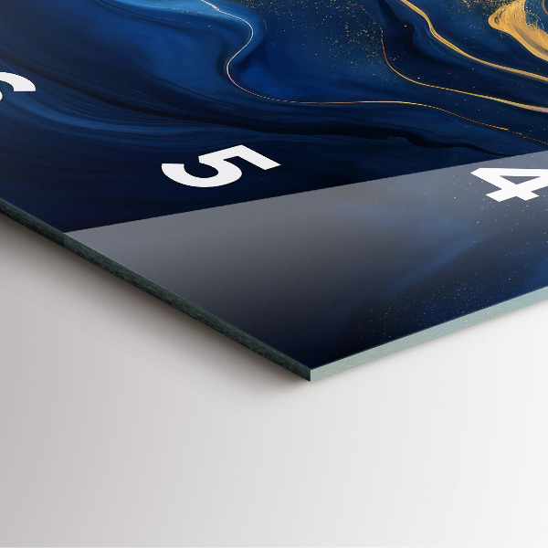 Ceas pătrat de perete din sticlă Marmură albastră