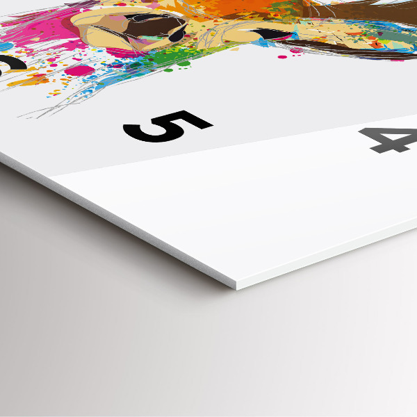 Ceas pătrat de perete din sticlă Cap de cerb colorat