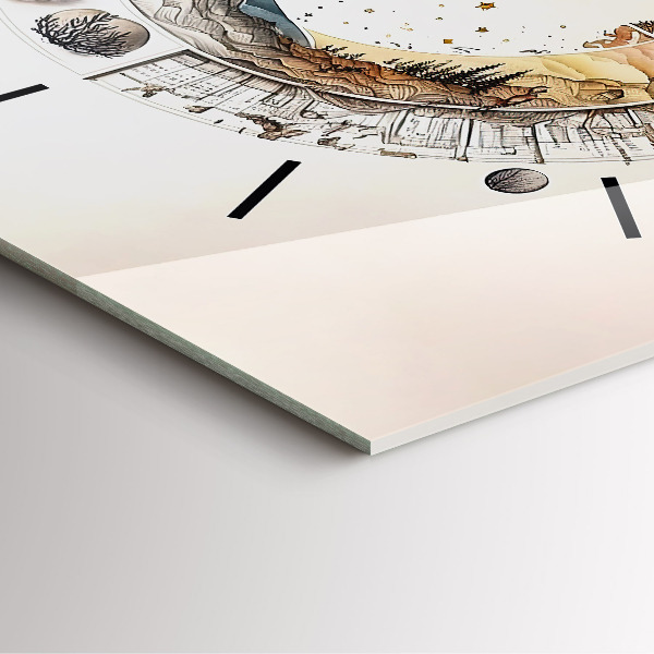 Ceas pătrat de perete din sticlă Ceas de astronomie