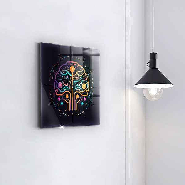 Ceas pătrat de perete din sticlă Abstracție colorată