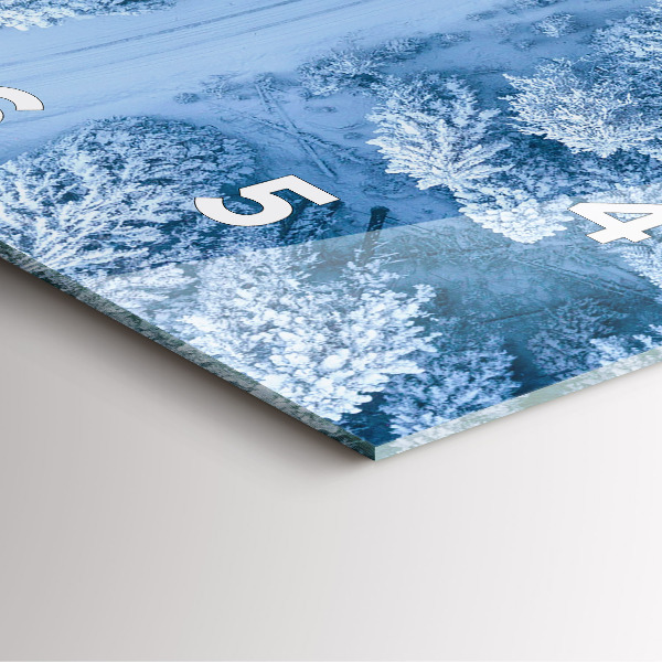 Ceas pătrat de perete din sticlă Pădure dintr-o dronă