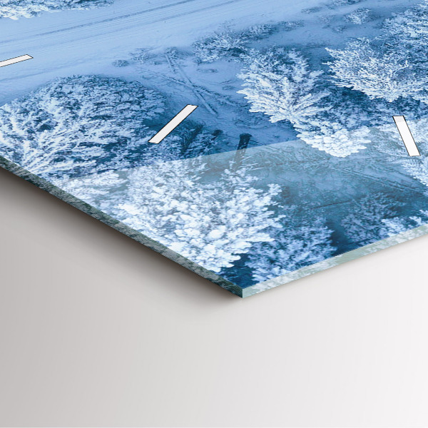 Ceas pătrat de perete din sticlă Pădure dintr-o dronă