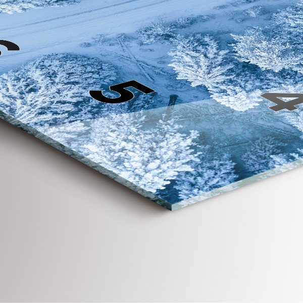 Ceas pătrat de perete din sticlă Pădure dintr-o dronă