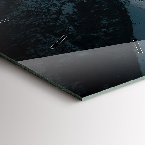 Ceas pătrat de perete din sticlă Apus de soare la munte