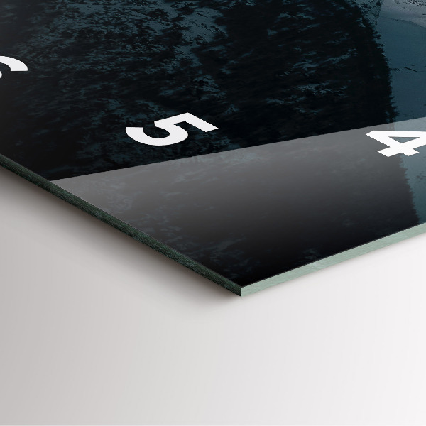 Ceas pătrat de perete din sticlă Apus de soare la munte