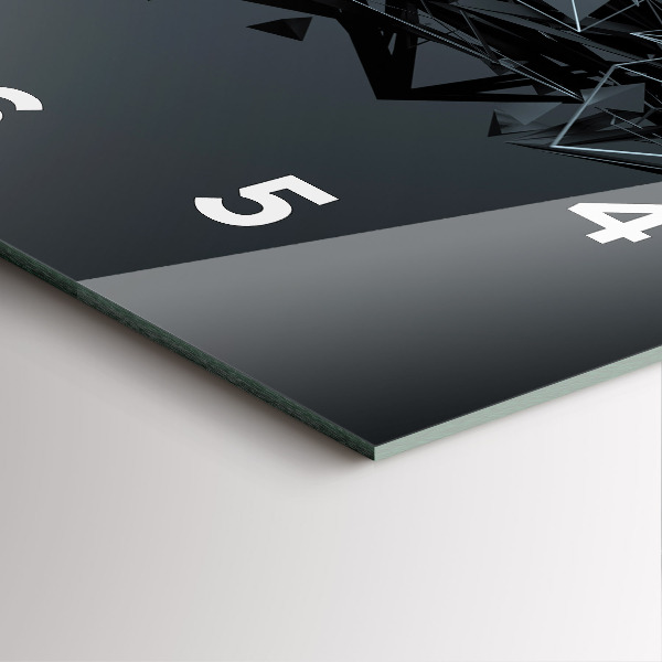 Ceas pătrat de perete din sticlă Abstracția neagră