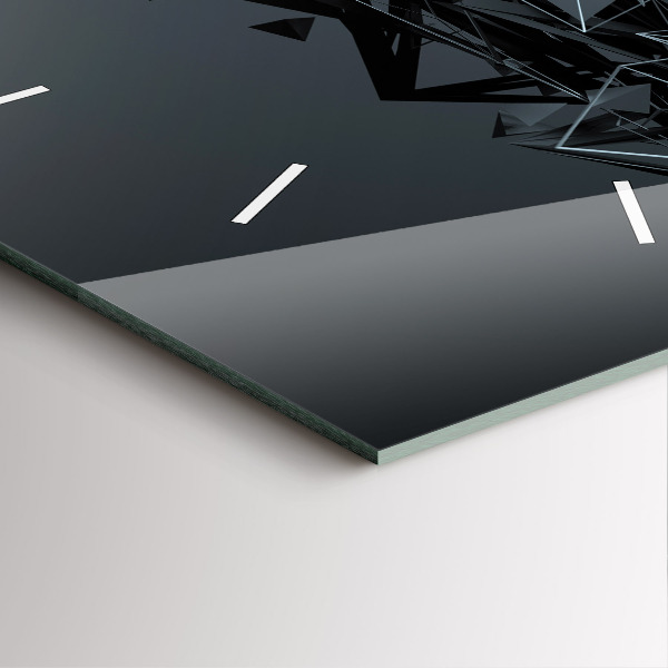 Ceas pătrat de perete din sticlă Abstracția neagră