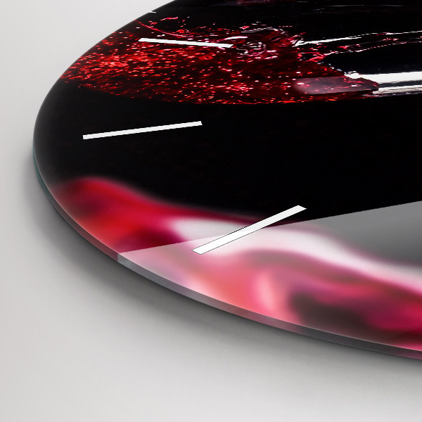 Ceas rotund de perete din sticlă Vin roșu