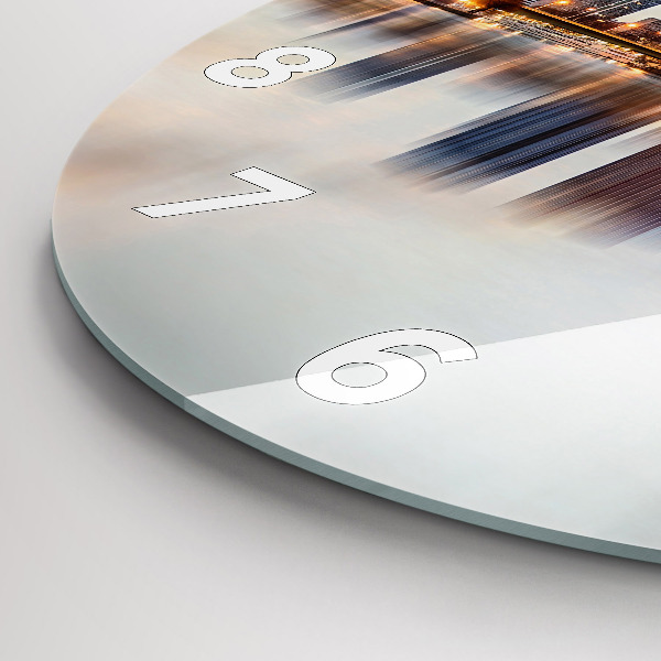 Ceas rotund de perete din sticlă Panorama cu Turnul Eiffel