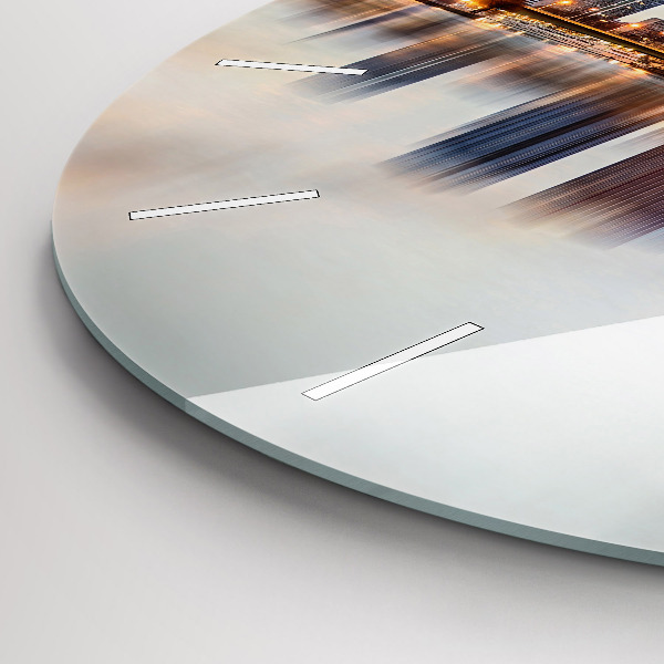 Ceas rotund de perete din sticlă Panorama cu Turnul Eiffel