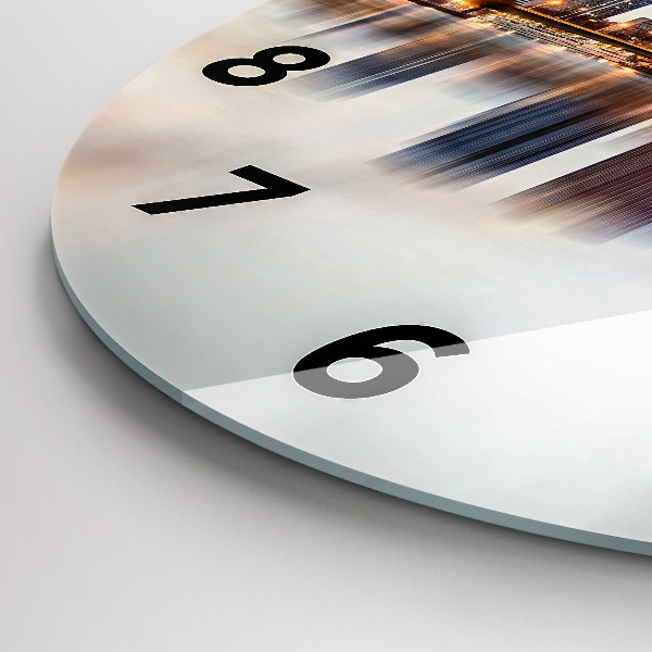 Ceas rotund de perete din sticlă Panorama cu Turnul Eiffel