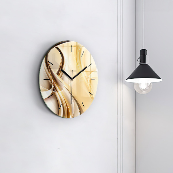 Ceas rotund de perete din sticlă Valuri abstracte