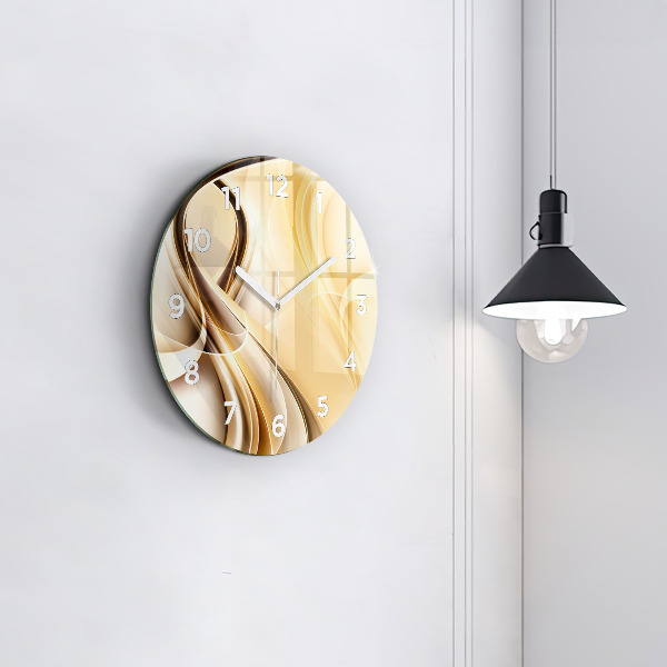 Ceas rotund de perete din sticlă Valuri abstracte