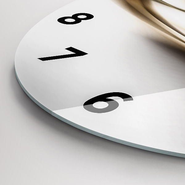 Ceas rotund de perete din sticlă Linii abstracte