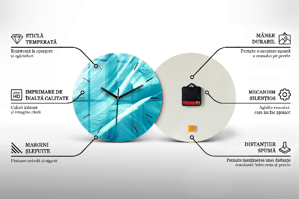 Ceas rotund de perete din sticlă Arborele inimii iubirii