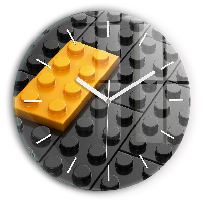 Ceas rotund de perete din sticlă Blocuri de jucărie