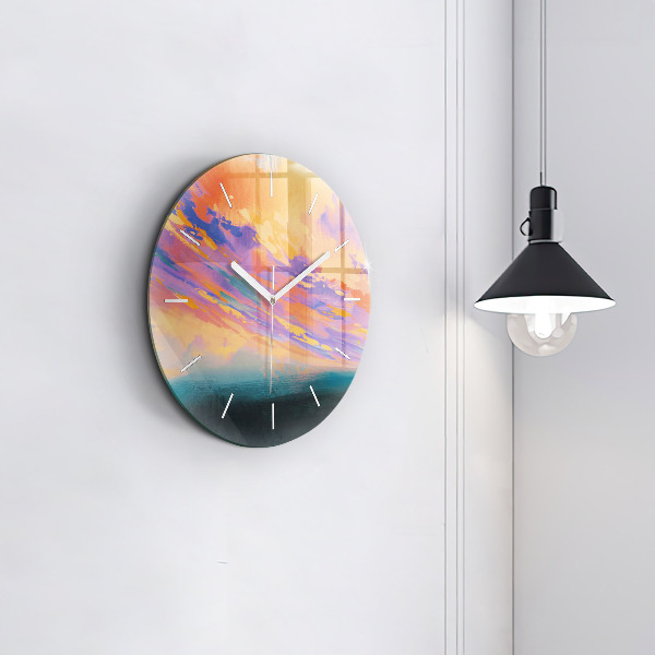 Ceas rotund de perete din sticlă Abstracția cerului