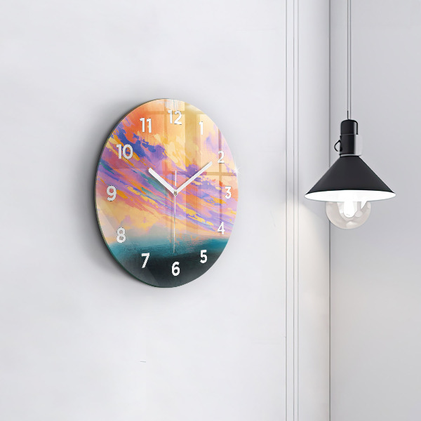 Ceas rotund de perete din sticlă Abstracția cerului