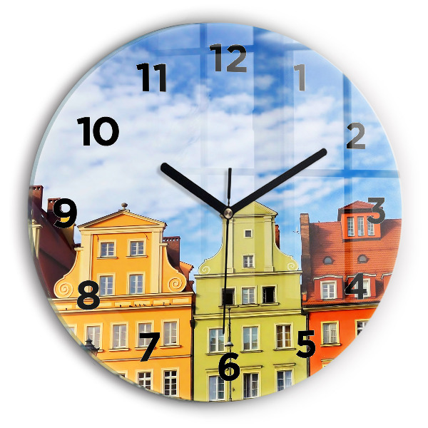 Ceas rotund de perete din sticlă Wrocław - Orașul Vechi