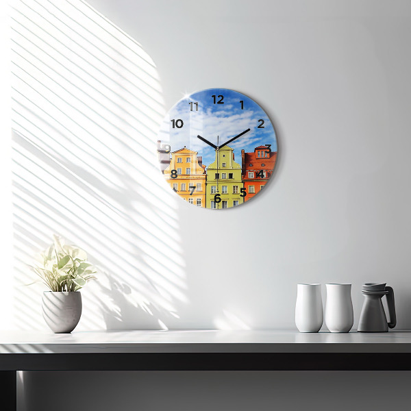 Ceas rotund de perete din sticlă Wrocław - Orașul Vechi